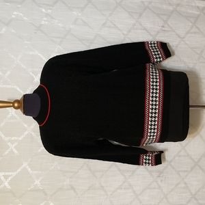 Vintage Womens Sweater Houndstooth Cable Knit Design